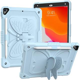 iPad 10.2" (2021 / 2020 / 2019) Butterfly Kickstand Børne cover - Lyseblå
