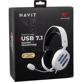 Gaming Headphones Havit H2038U RGB (white) -> Forventet levering: 1-2 hverdage