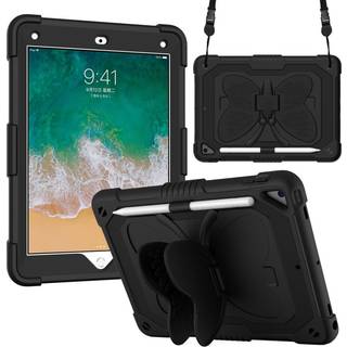 iPad (2018) / iPad (2017) / iPad Air / iPad Air 2 Butterfly Kickstand Børne Cover - Sort