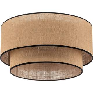 Euluna loftlampe Boho jute & sort, natur/sort, Ø45cm