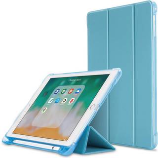 iPad 9.7 (2018-2017) / iPad Air / iPad Air 2 Tri-Fold Flip Cover m. Fleksibel Bagside - Blå