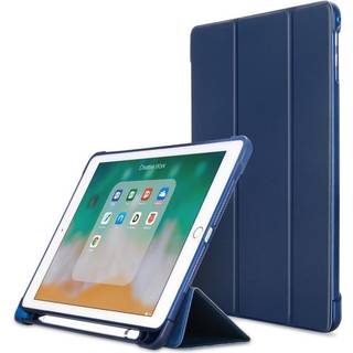 iPad 9.7 (2018-2017) / iPad Air / iPad Air 2 Tri-Fold Flip Cover m. Fleksibel Bagside - Mørkeblå