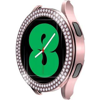 Samsung Galaxy Watch 4 / 5 44mm Hårdt Plast Cover m. Rhinsten - Lyserød
