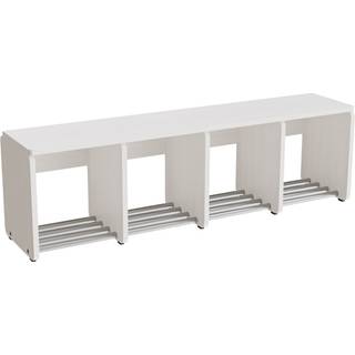 Garderobeindretning Eira Light, skohylde, 4 pladser, rumbredde 280 mm, hvidpigmenteret krydsfinér