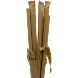 Sugerør Papir Ø8x220 mm 100% FSC Natur Singlepakket 100 stk