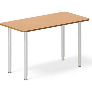 Skrivebord DNA, Bøg 1200x600 mm I-ben/Alugrå