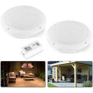 Udendørs Indbygningshøjttalere 2 stk. + Bluetooth Stereo Forstærker 60W, Class-D