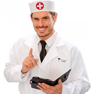 Sanitäter Arztkappe Weiß-Rot