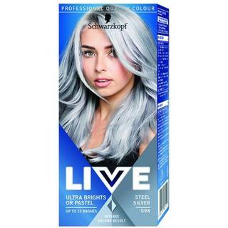 Schwarzkopf LIVE Ultra Brights or Pastel Semipermanent hårfarve Skygge 98 Steel Silver 1 stk. - 1 stk.