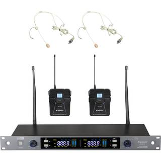 Karsect JRU810-PT51C-HT3A trådløs 2 x tynde headset-mikrofon-sæt