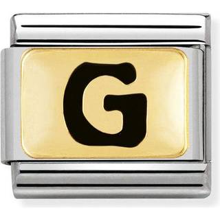 Nomination Classic - SCHWARZE BUCHSTABEN Edelstahl und 18K-Gold (G) - schwarz