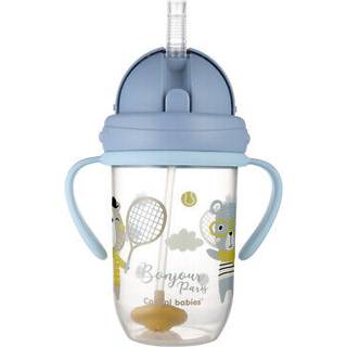 Canpol babies Bonjour Paris Cup Kop med sugerør Blue 270 ml - 270 ml