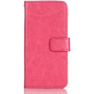 iPhone SE / 5 / 5s Wallet Læder Etui m. Pung Pink
