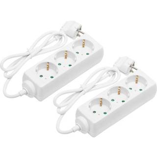Luxorparts 3-vejs stikdåse 2-pakke - 1 m