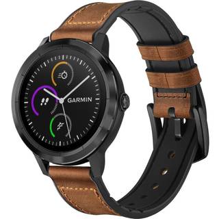 Garmin Vivoactive 3 Læder Belagt Silikone 20mm QuickFit Rem - Brun