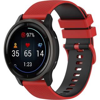Smartwatch Silikone Rem (22mm) Gitter - Rød / Sort