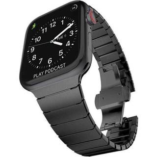 SKALO Metalarmbånd ""Flat"" Apple Watch 42/44/45/49mm - Sort