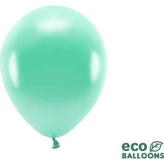 100 stk. Økologiske balloner mørk mint metallic 10" – Biologisk nedbrydelige festfavoritter