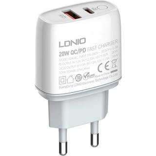 oplader LDNIO A2424C USB, USB-C 20W + microUSB Kabel