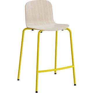 Barstol ADD Hvidpigmenteret eg laminat, gule ben, højde 620 mm