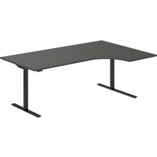 Hæve-sænkebord DNA, Antracit 2000x1200 mm Højre 2-ben/Sort