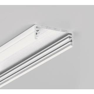 1m aluprofil WIDE24 G/W - Hvid lakeret, påbygning, LED skinne