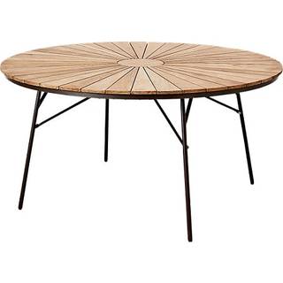 Kerteminde teak havebord Ø150 cm, antracit stel