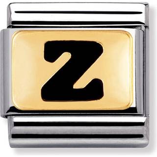 Nomination Classic - SCHWARZE BUCHSTABEN Edelstahl und 18K-Gold (Z) - schwarz
