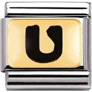 Nomination Classic - SCHWARZE BUCHSTABEN Edelstahl und 18K-Gold (U) - schwarz
