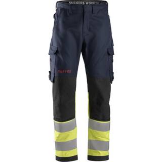Snickers 6363 protecwork, high-vis bukser, klasse1 navy/gul 120