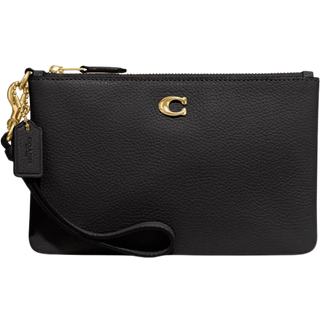 Coach Polished Pebble Small Wristlet Black One St?rrelse