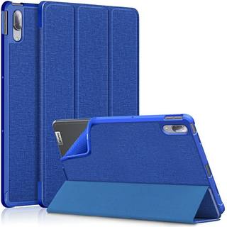 Lenovo Tab P11 Pro Stofbetrukket Tri-Fold Læder Cover - Blå