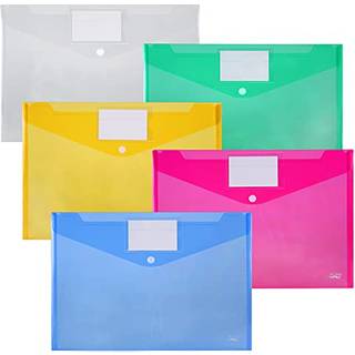 Mr. Pen-plastkonvolutter 10 Pack A4 Letter Size Assorterede farver Plastkonvolutter med snaplukning Plastkonvolutter til dokumenter Dokumenter Ko