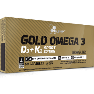 Olimp Sport - Gold Omega 3 D3+K2 60 kapsler