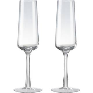 Contemporary Clear Champagne Flutes - Set Of 2 -