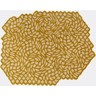 Golran 1898 Rugs - 'June Free Shape' rug in Yellow hand-knotted - 100% wool