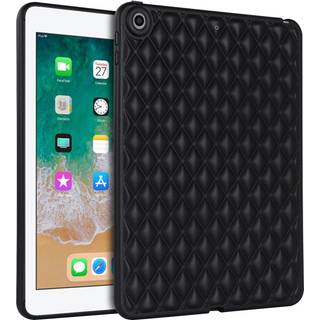 iPad 9.7 (2018-2017) / iPad Air 2 Fleksibelt Plastik Bagside Cover - Rhombe Design - Sort