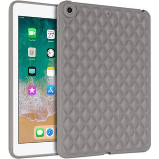 iPad 9.7 (2018-2017) / iPad Air 2 Fleksibelt Plastik Bagside Cover - Rhombe Design - Grå
