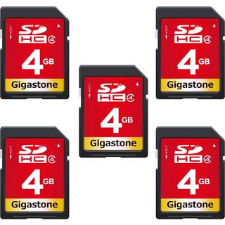 Gigastone 4GB SD -kort 5 Pack SDHC Klasse 4 Hukommelseskort til foto video Music Voice File DSLR Camera DSC Camcorder Recorder Playback PC MAC PO