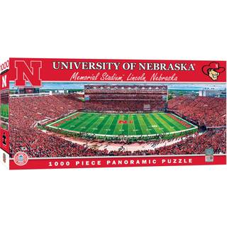 Masterpieces - 1000 stykket puslespil NCAA Nebraska Cornhuskers Panoramic Football Stadium View Fun for voksne og familie 13 """" X39