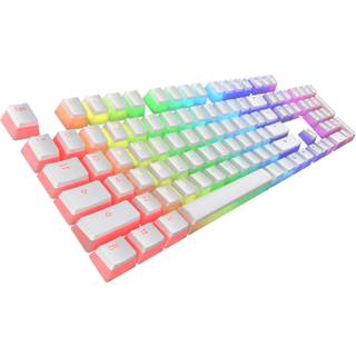 Tecware PBT KeyCaps Double-Shot PBT KeyCap Set til mekaniske tastaturer Fuld 111 Keys Set OEM Profil Engelsk (US ANSI) (Pudding White)