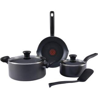 T-Fal-initiativer Nonstick Cookware Set 6 Piece Ovn Safe 350f Kogegraver og pander ovn Broil opvaskemaskine Safe Gray