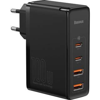 Rejseoplader Baseus GaN2 Pro Quick 2x USB + 2x USB-C, 100W, EU (Sort)