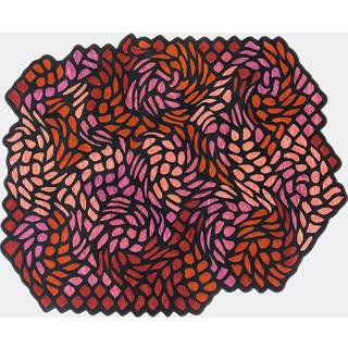 Golran 1898 Rugs - 'September Free Shape' rug in Red hand-knotted - 100% wool