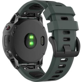 Universel Garmin Rem (26mm QuickFit) Klassisk Silikone Rem inkl. Skruetrækkere - Grøn / Sort