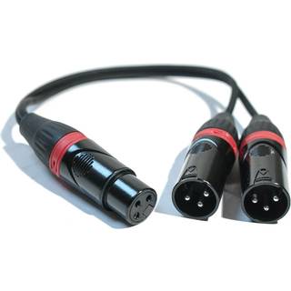 Splitkabel XLR hona - 2x XLR hane 30 cm