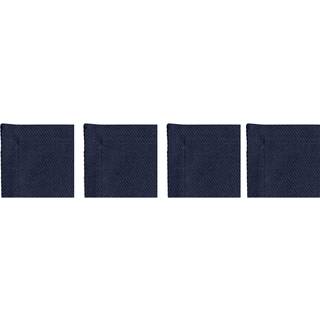 Diyti Plain Glasbrikker 10x10 Cm 4-pak - Dækkeservietter & Coasters Polyester Marineblå - 12-NAVC-PN-NAV/WHI