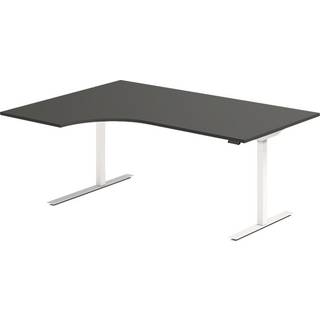 Hæve-sænkebord DNA, Antracit 1800x1200 mm Venstre 2-ben/Hvid