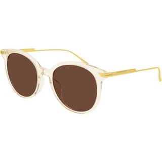 Bottega Veneta Kvinde BV1038SA 003 Occhiali da sole Acetat Beige Brun Rund Normal