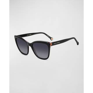 Carolina Herrera HER 0188/S KDX/9O 55 Solbriller Kvinder Black - Black on Transparent Nude Grey - 55mm